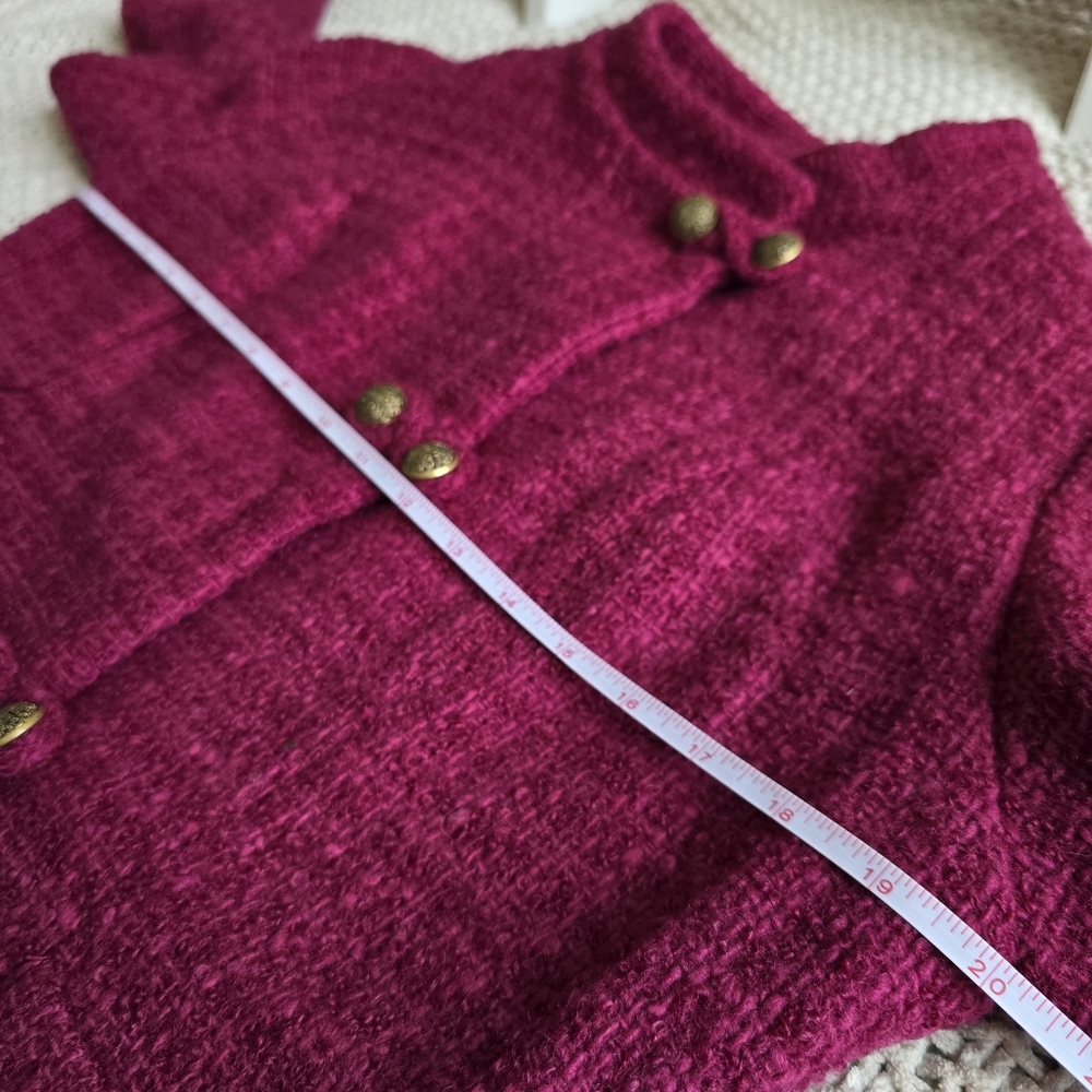 Vintage Strelitz | 12 | Vintage Burgundy New Wool 3 Pocket Jacket - Picture 10 of 11